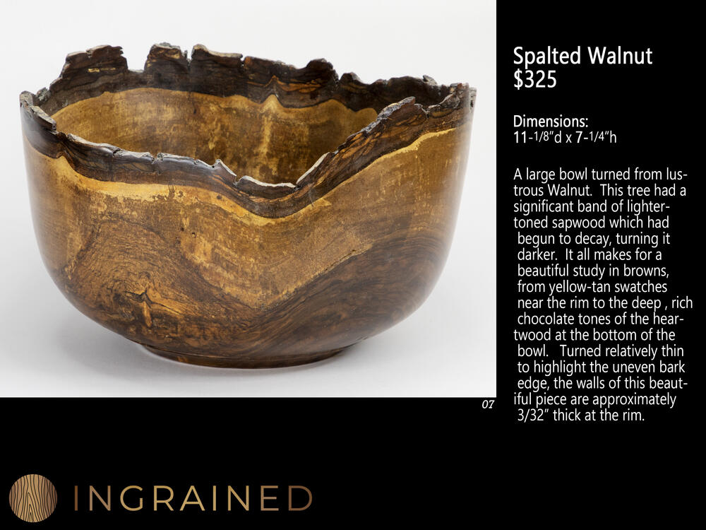 Spalted Walnut wood turned bowl fine art woodturning